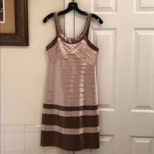 BCBG Dress Cream/Brown